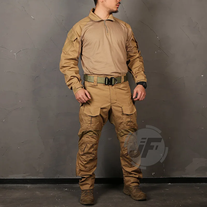 CB Emersongear G3 расширенная версия BDU Униформа боевая рубашка и брюки с наколенниками Водонепроницаемая тактическая одежда GEN3 камуфляж - Цвет: CB