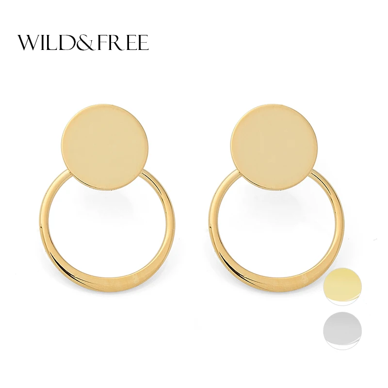 Женские круглые серьги гвоздики золотого цвета ювелирные изделия Золотые