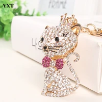 high quality crown fox butterfly rhinestone crystal charm pendant puse bag car key ring chain women girl friend party gift