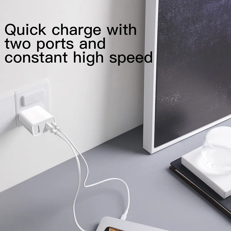 Baseus Usb зарядное устройство быстрое зарядное устройство 3,0 адаптер EU US 5A Usb C зарядное устройство для мобильного телефона дорожное настенное зарядное устройство для iPhone samsung Xiaomi