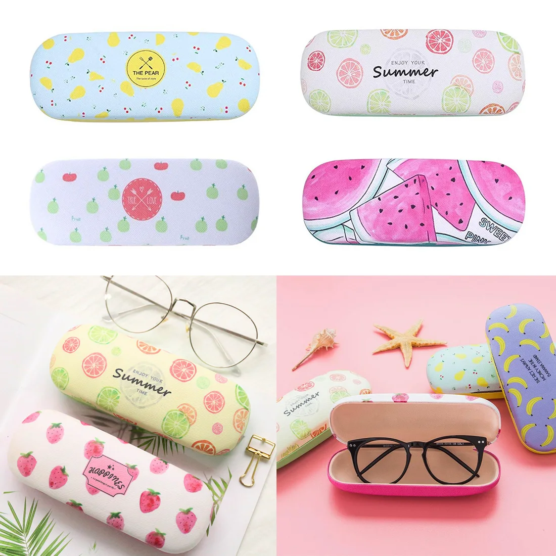 Lentes de contato переносной фруктовые солнцезащитные очки Жесткий Чехол для очков футляр для очков коробка сумка etui na okulary