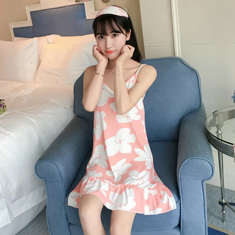 nightgowns women Ночные рубашки женские хлопковые летние пижамы без рукавов женские хлопковые Мультяшные мини-рубашки для женщин сексуальное ночное белье размера плюс - Цвет: nightgowns women