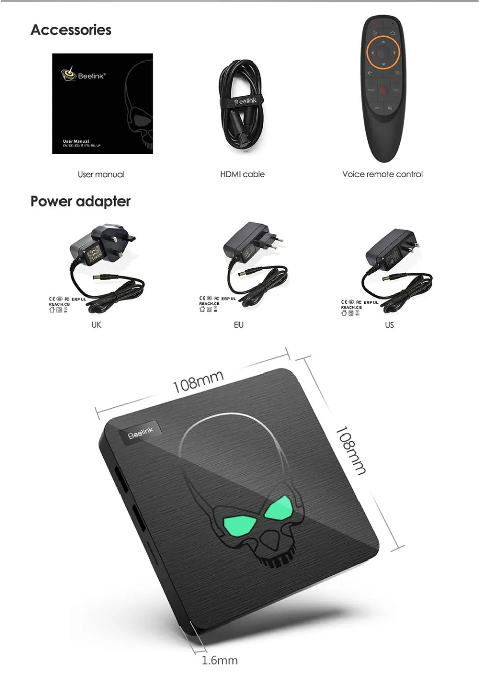 Beelink GT KING Android 9,0 4K tv Box Amlogic S922X 4 Гб DDR4 ram 64 Гб rom 1000M LAN 5G wifi bluetooth 4,2 Smart tv Box