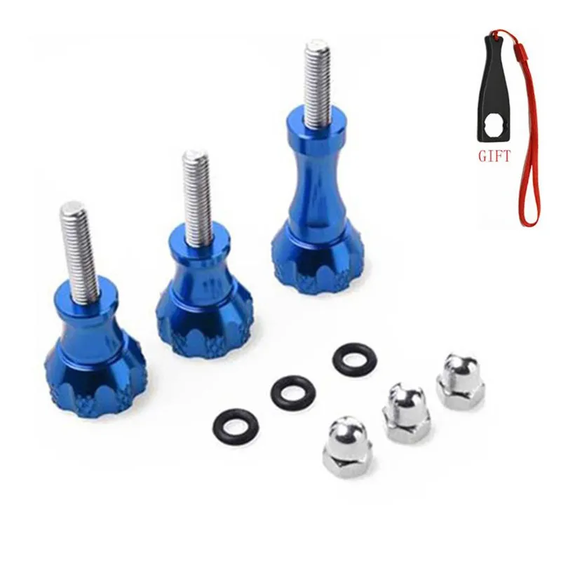 Синий цвет Suptig Aluminum Thumbscrew Set for Gopro Hero7 6 5 4 Session Aluminum Thumb Screw Bolts 2 Short+ 1 Long For Xiaomi yi 4k sjcam - Цвет: Синий цвет