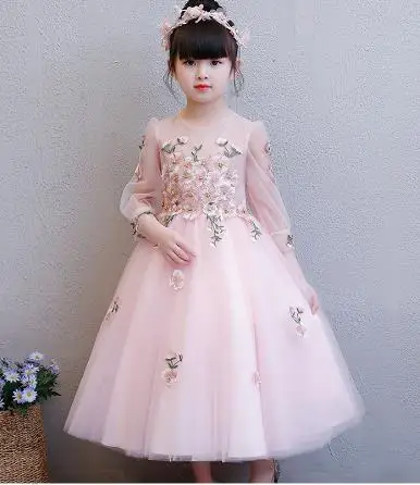 2018 summer Romantic Puffy Tulle Flower Girl Dress for Weddings Lace Ball Gown Party Communion Baby | Детская одежда и обувь