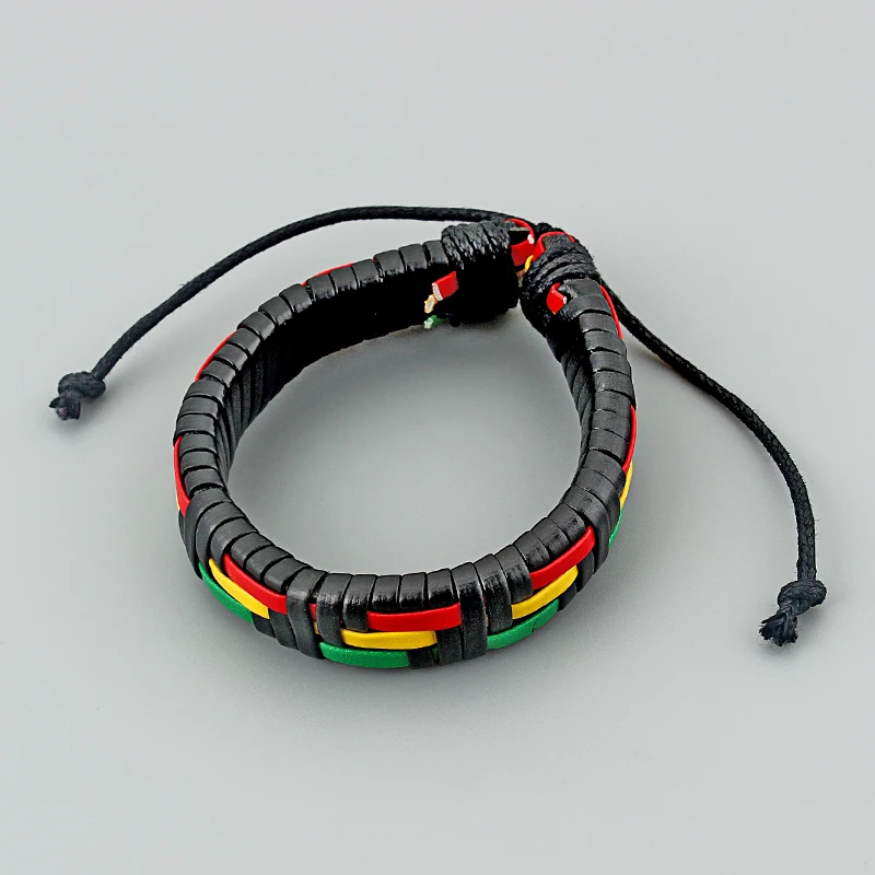 Оптовая продажа 3 штуки браслет из искусственной кожи плетеный серфер обертка