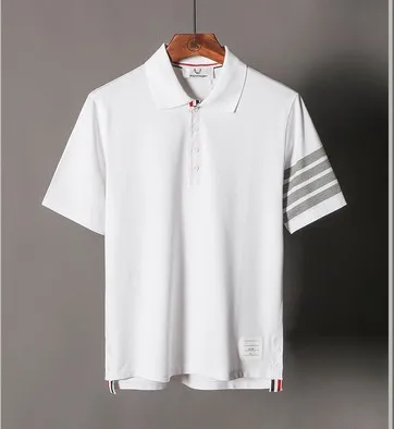 Хаки Высокая Новинка Роскошные 19ss мужские золотые вышитые полосатые модные рубашки поло рубашка хип хоп скейтборд хлопок поло Топ тройник# G28 - Цвет: Хаки