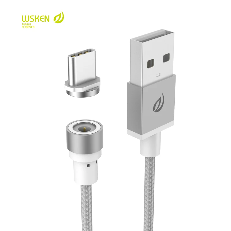 WSKEN USB Type C magnetic charging Type-C Round Cable For Samsung S8 Oneplus Xiaomi 4C 5 Nexus 5X cable charger | Мобильные телефоны