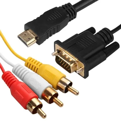 Топ бренд 1 5 м HDMI к VGA 3 RCA адаптер конвертер кабель 1080 p HDTV|Кабели VGA| |