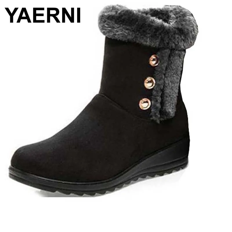 YAERNI/Классические высокие зимние сапоги с пуговицами Bailey Женская зимняя