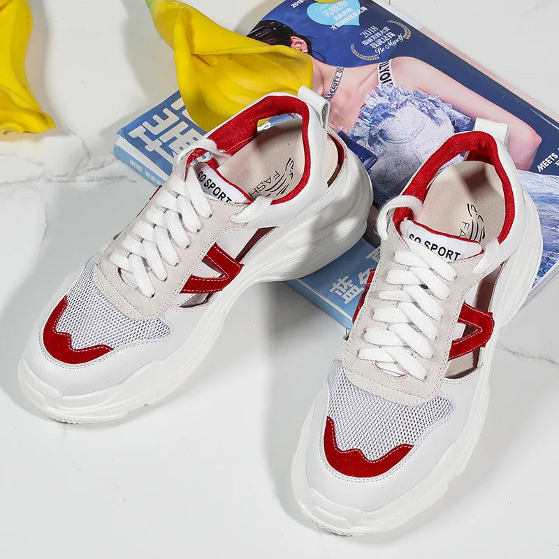 Женская обувь в стиле Харадзюку весенне Летние повседневные сандалии из дышащей