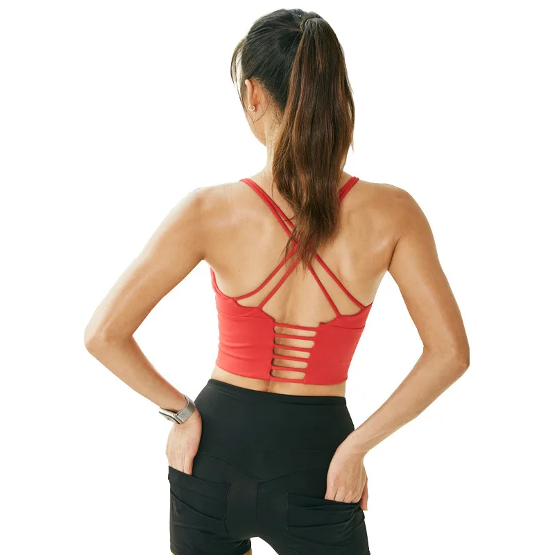 Женский спортивный бюстгальтер с перекрестными лямками для тренировок