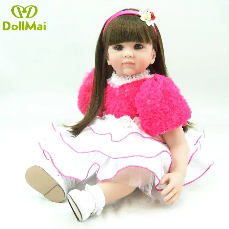 

60cm bebes reborn Silicone baby Dolls Toy Like Real Vinyl Princess Girl Toddler time Doll toy Child Christmas Gifts bonecas