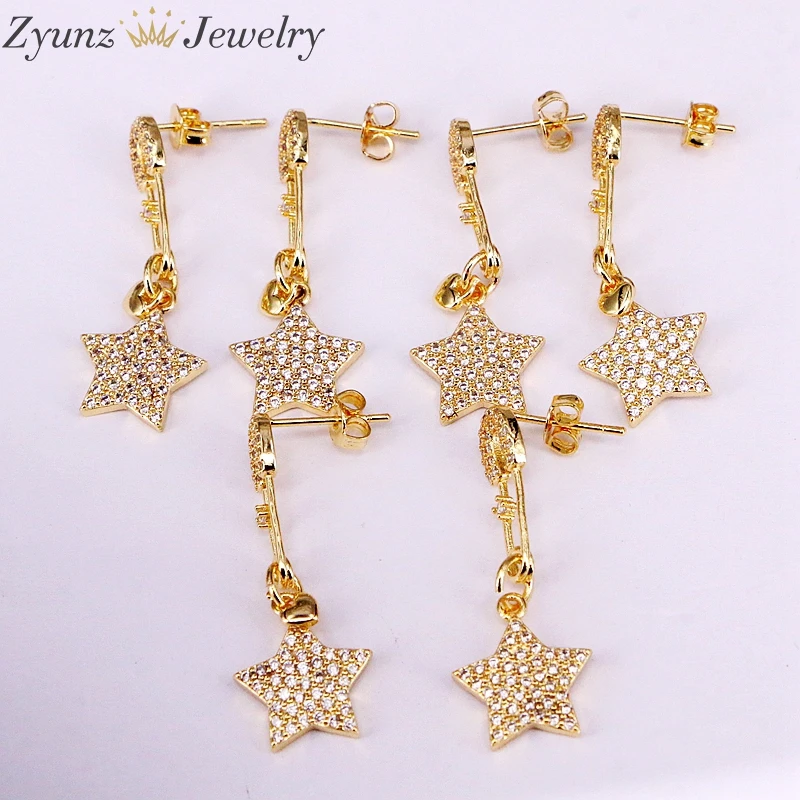 5 пар прозрачных фианитов серьги с булавкой новый дизайн 2019 ювелирные изделия для