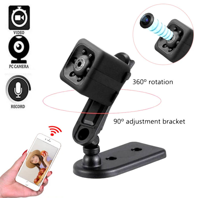 Eshowee 480P Вращающийся Регулируемый Автомобильный видеорегистратор маленькая камера ночного видения мини видеокамера DV, с кронштейном и зажимом