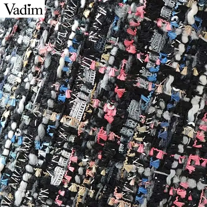 Vadim, Женская мини-юбка с жемчугом, винтажная, faldas mujer, боковая молния, европейский стиль, модная уличная одежда, шикарные юбки, BSQ650