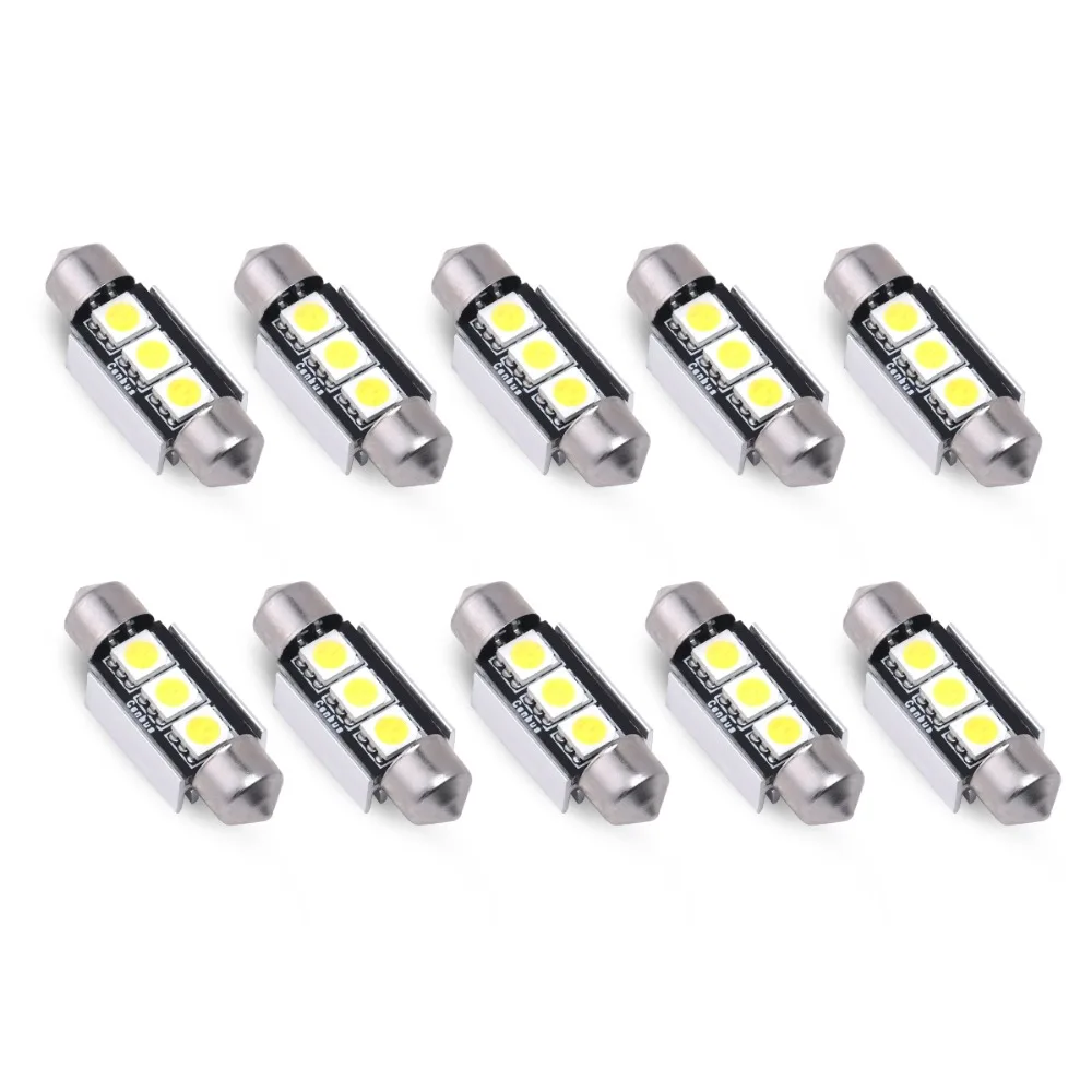 4 шт. C5W гирлянда Canbus 3smd 5050 36 31 39 42 мм 12V для салона автомобиля светодиодные