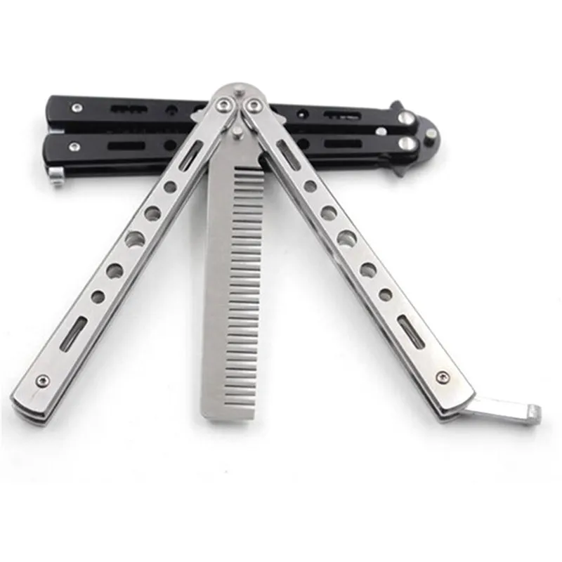2018 горячая Распродажа складной нож гребень с бабочкой Расческа для ножей черным