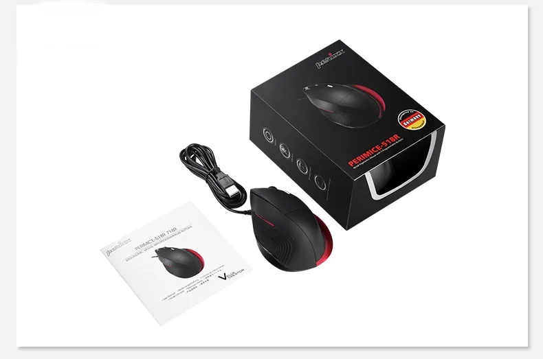 Пособия по немецкому языку Perixx PERIMICE 518R эргономичный вертикальный USB Проводная оптическая мышь программируемый Настольный тетрадь