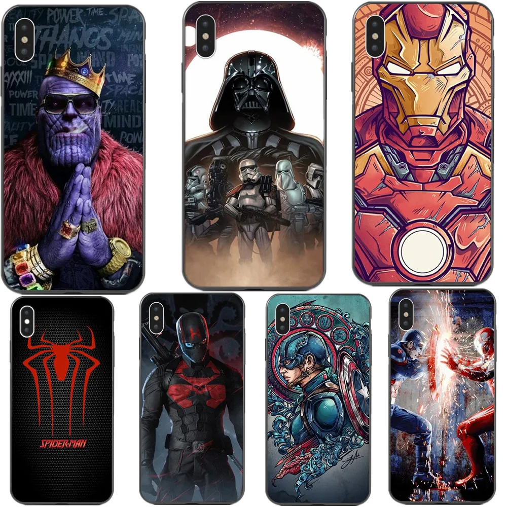 Чехол для iPhone X XS MAX XR 5 5S SE 6 6splus 7 8 Plus с изображением Человека паука Железного