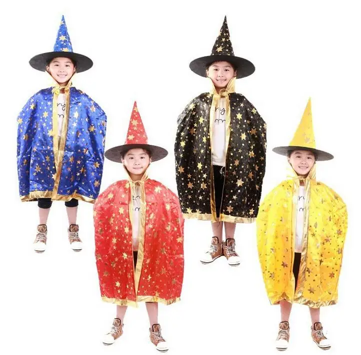 Плащ на Хэллоуин Рождество ведьма накидка волшебника платье халат с шапочкой