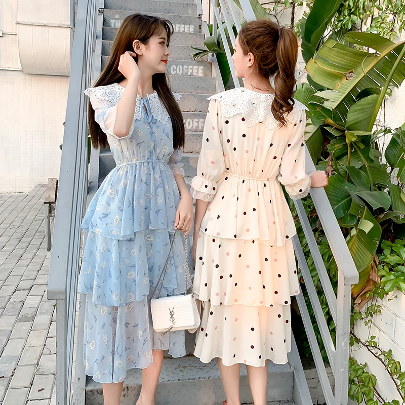 Платье для женщин слои ружья а линейное шифоновое платье 2021 новые летние