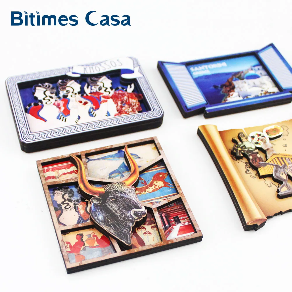 Bitimes Греция культура 3D магниты на холодильник Olimpia Site Knossos Европейское культурное