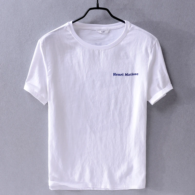 Летняя новая брендовая мужская футболка в итальянском стиле с коротким рукавом