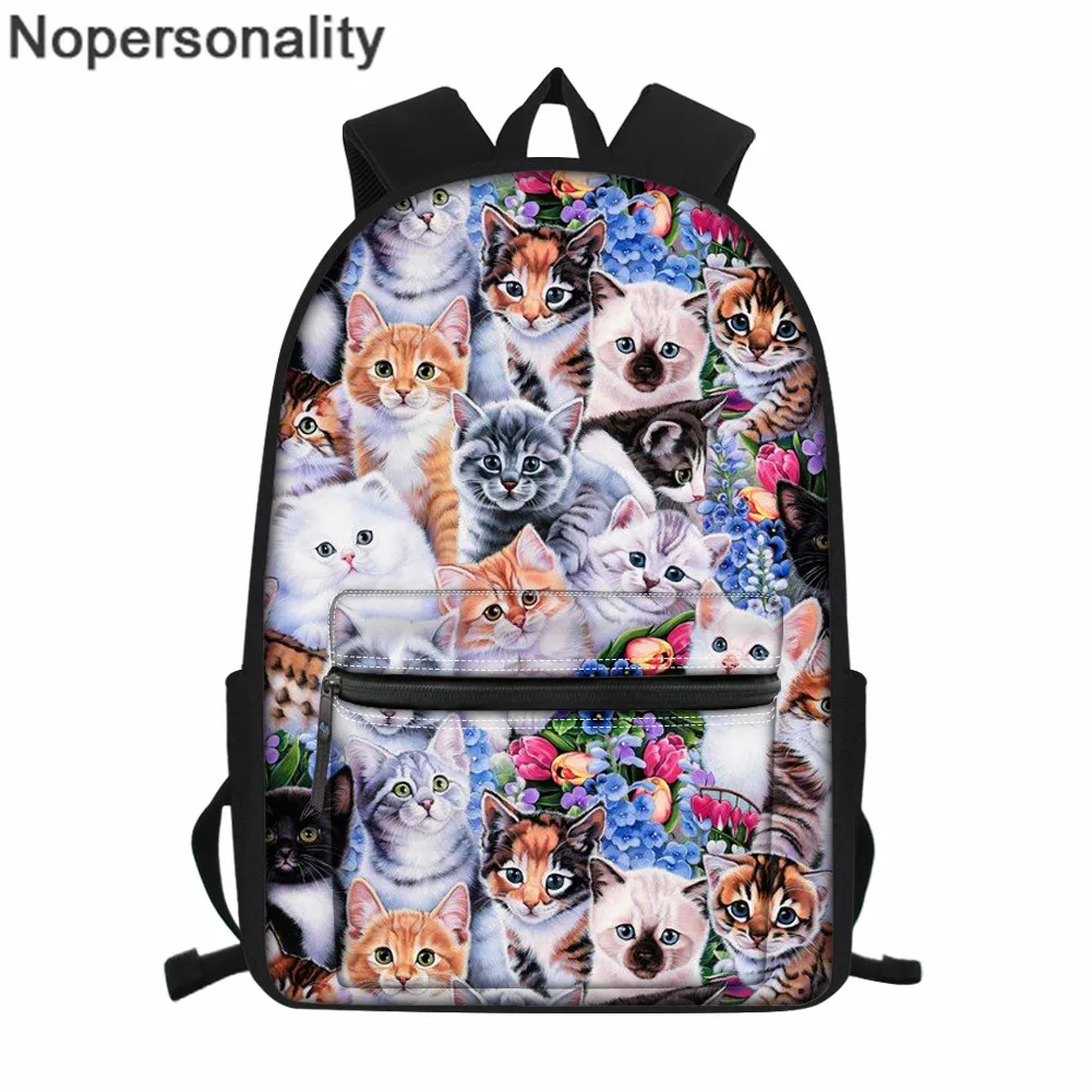 Школьные ранцы Nopersonality для девочек-подростков японский портфель с принтом кота и