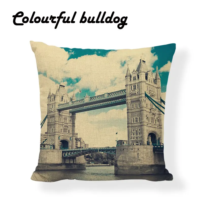 Дизайнерские чехлы для подушек с изображением английского Парижа Эйфелевой