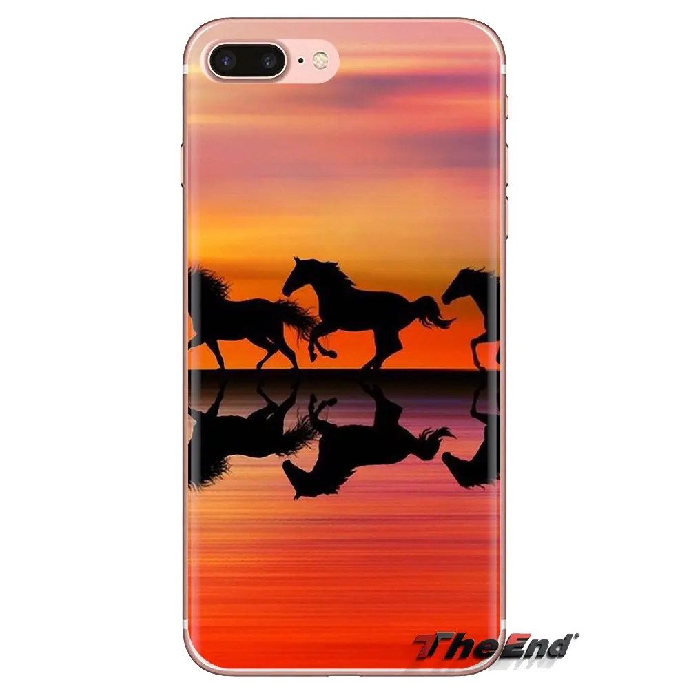 Silicone Cases Covers For Oneplus 3T 5T 6T Nokia 2 3 5 6 8 9 230 3310 2.1 3.1 5.1 7 Plus 2017 2018 Wild horses Running at sunset |