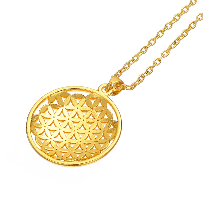 Женская цепочка с подвеской в виде цветка жизни|flower of life|flower life pendantfashion jewelry |