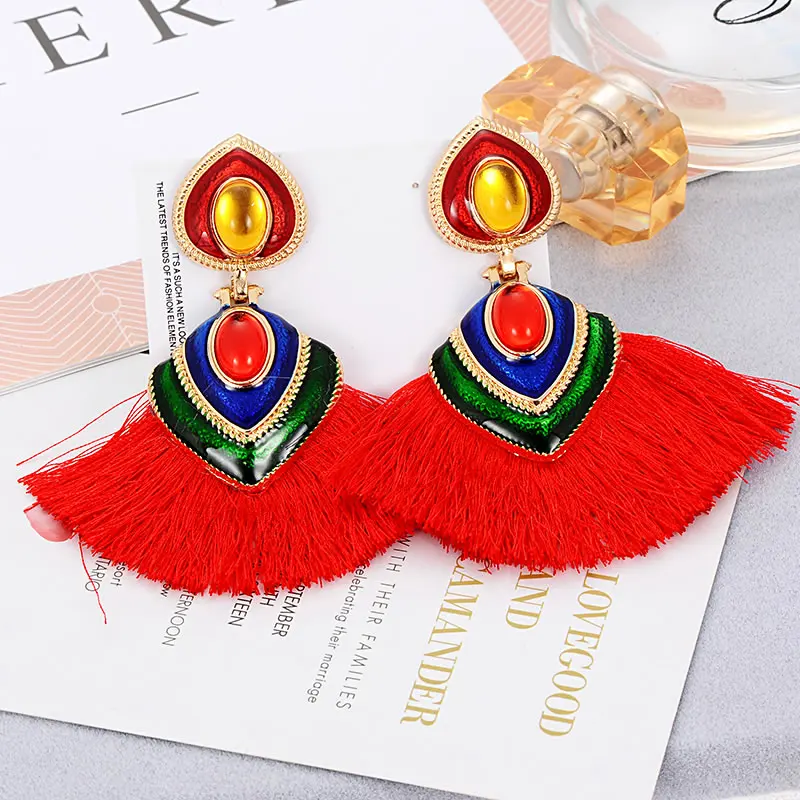 Женские серьги с кисточками ZHINI богемные в национальном стиле|Серьги-подвески| |