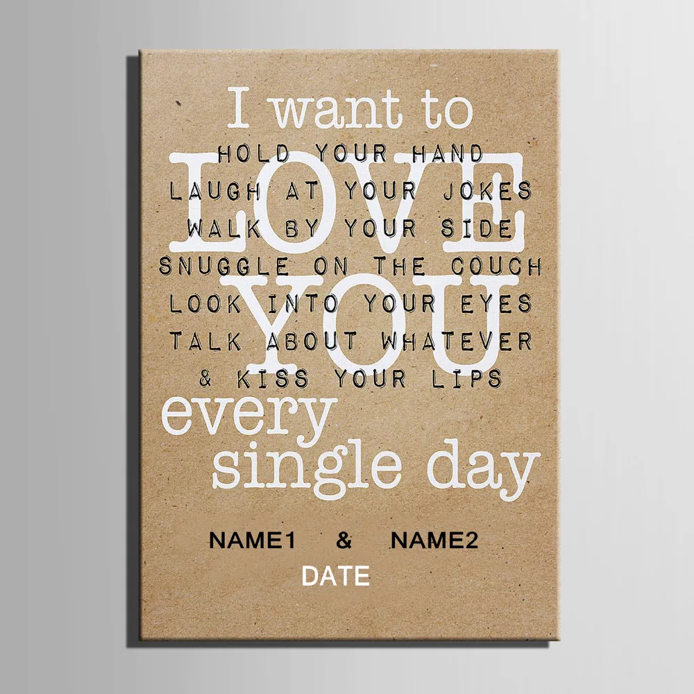 Подарок для свадебной вечеринки холст доска подписи живопись-я хочу любить вас