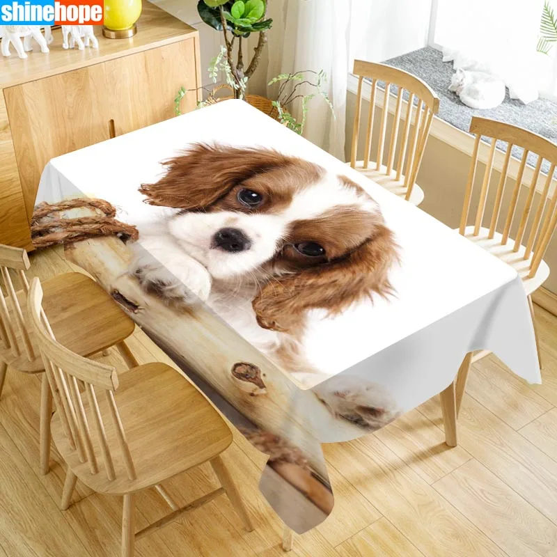 Custom Cocker Spaniel Table Cloth Oxford Print Rectangular Waterproof Oilproof Animals Cover Wedding Tablecloth | Дом и сад