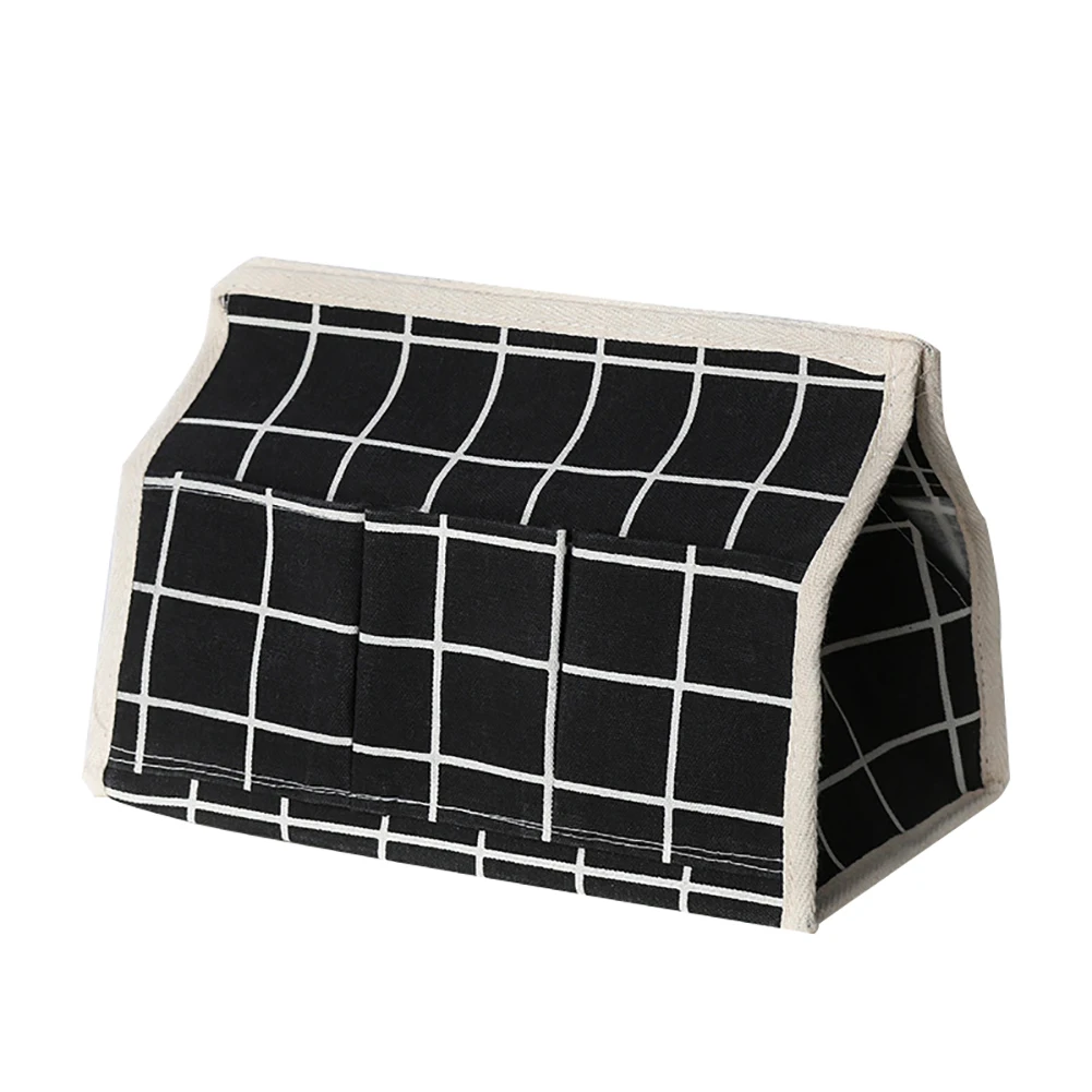 Hot Fashion Linen Grid Pattern Foldable Desktop Tissue Holder Storage Box Home Decor | Дом и сад