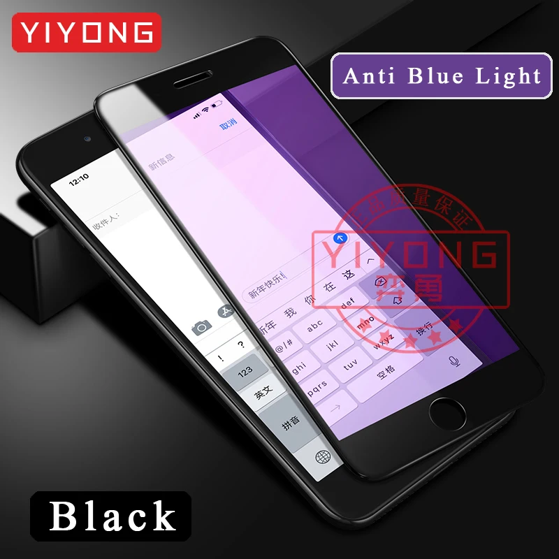 25 шт./лот YIYONG закаленное стекло для iPhone 6 6s 7 8 Plus полное покрытие 5D анти синий экран протектор для iPhone x s xr xs Max стекло