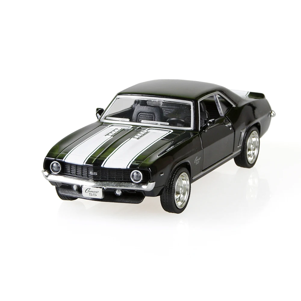 Camaro SS 1969 черная модель автомобиля из сплава 1/36 детские игрушечные машины Литые