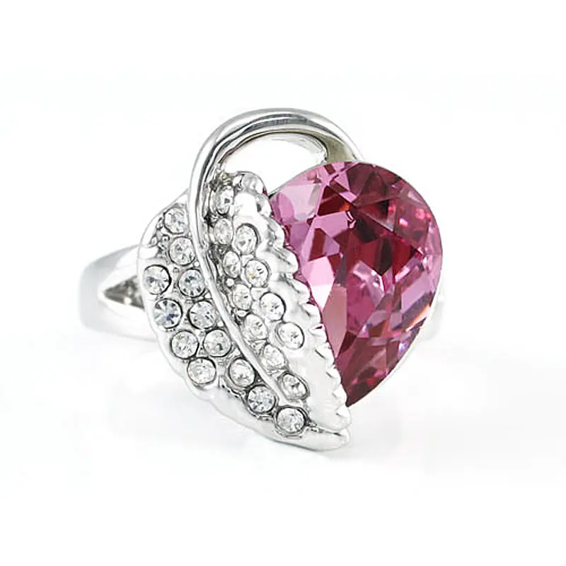Кольцо в виде павлина звезды розового голубого сердца груши с австрийским