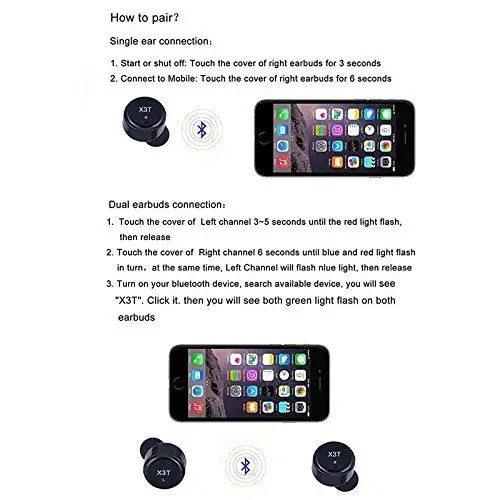 Беспроводные наушники с сенсорным управлением стерео Мини Bluetooth 600 мАч зарядное