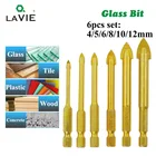 Сверла по стеклу с шестигранным хвостовиком 14 дюйма, 45681012 мм, 6 шт., DB02009