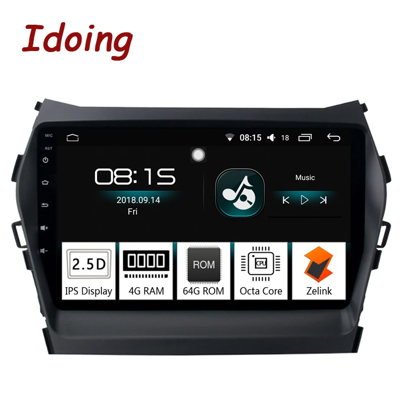 Автомагнитола Idoing 9 дюймов 4 Гб + 64 ГБ 2.5D IPS Восьмиядерный процессор Android 8 0 подходит