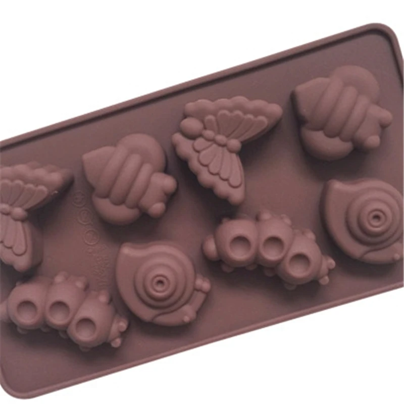 8 маленькая улитка пчела насекомых силиконовая форма бабочки Мыло Формы Торт