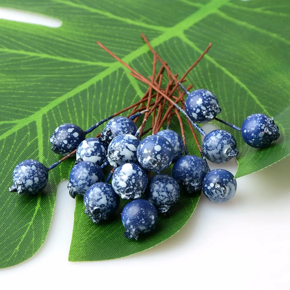 50 шт./пакет черники Искусственные цветы тычинки искусственные ягоды для
