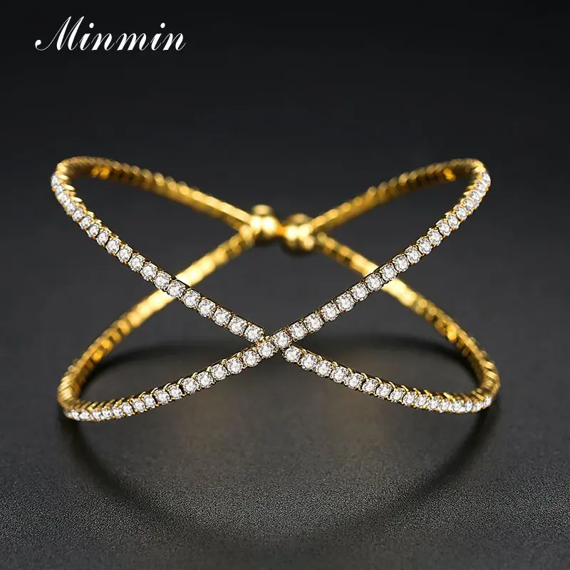 Minmin уникальный с украшением в виде кристаллов Свадебные туфли браслет для женщин