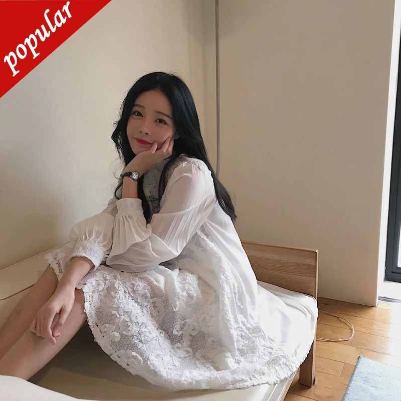 Корейский небольшой свежий платье 2018 новый шаблон костюм-платье одежда Высокая