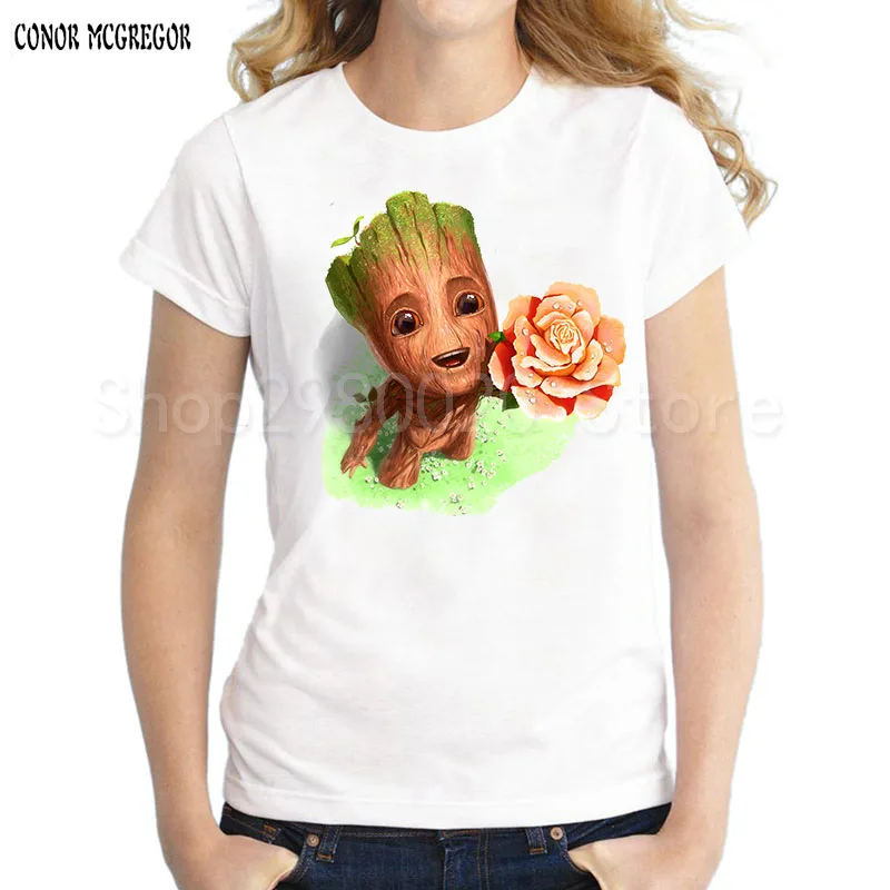 Newest Guardians of the Galaxy 2 Women t-shirt Anime baby pop groot Summer funny I AM GROOT T Shirt Female Cool Tops | Женская одежда