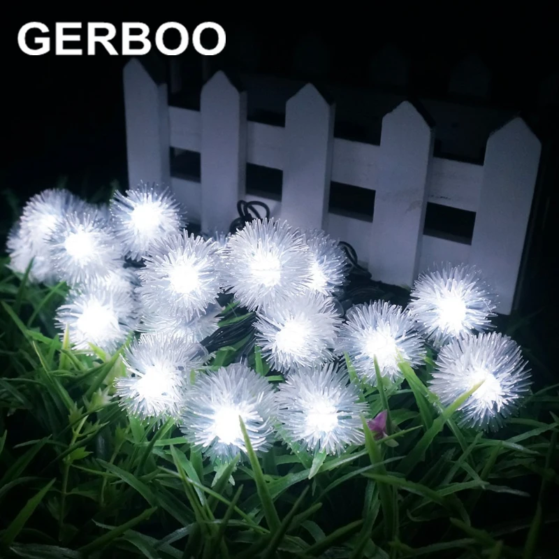 Солнечная энергия сказочные гирлянды 20 LED клубничный шар декоративный сад