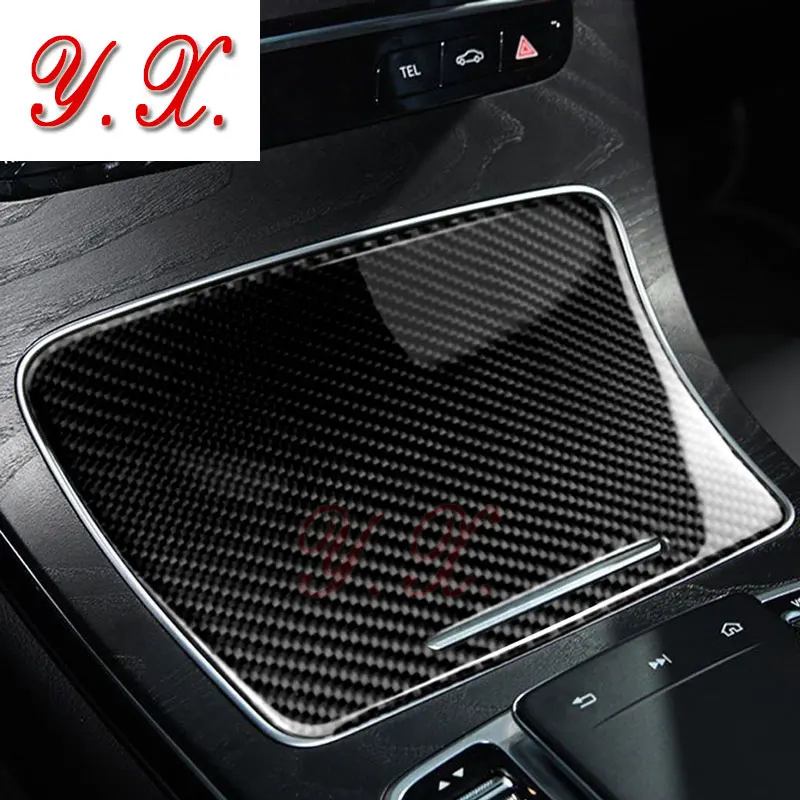 

For Mercedes W205 C180 C200 GLC Carbon Fiber Interior Water Cup Holder Panel Cover Trim For Mercedes C Class Car styling