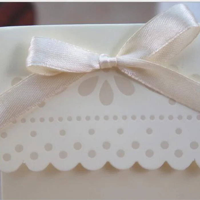 100 шт. цвета слоновой кости Цвет Свадебные Коробки конфет Baby Shower День рождения